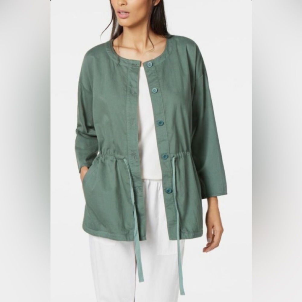 Eileen Fisher | Nori Organic Cotton Twill Drawstring Jacket